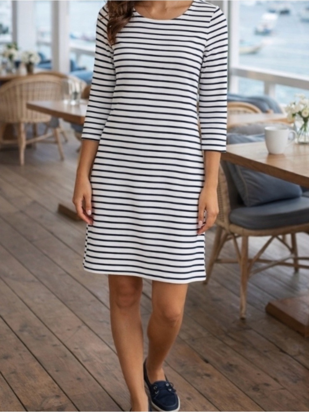 J. Crew Maritime Long Sleeve Shift Dress